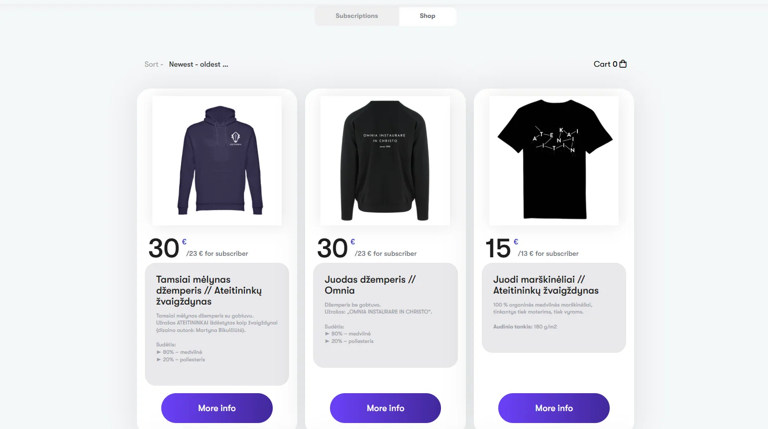 Ateitininkiškos atributikos parduotuvė